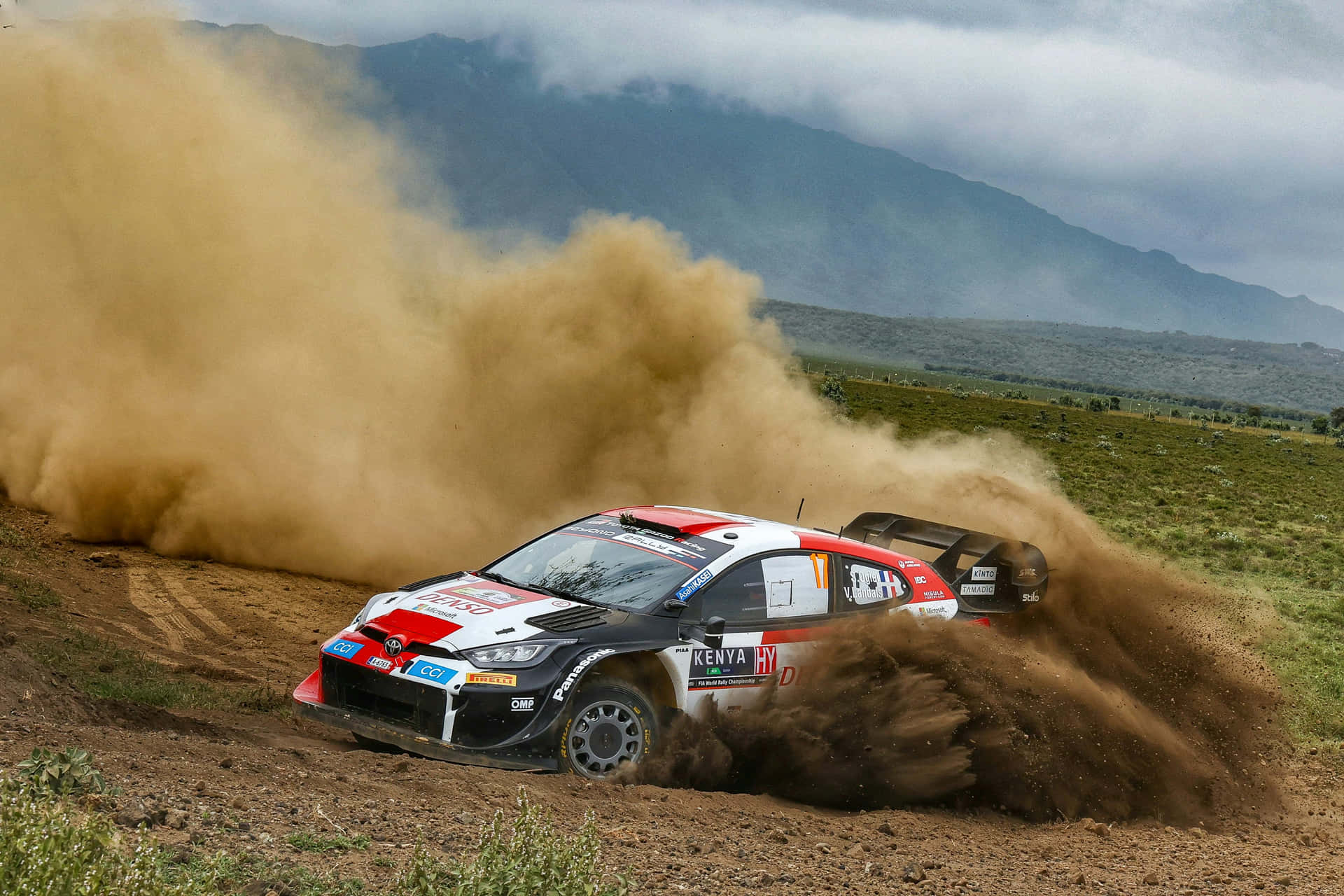 W R C Rally Car Dust Trail Kenya Wallpaper