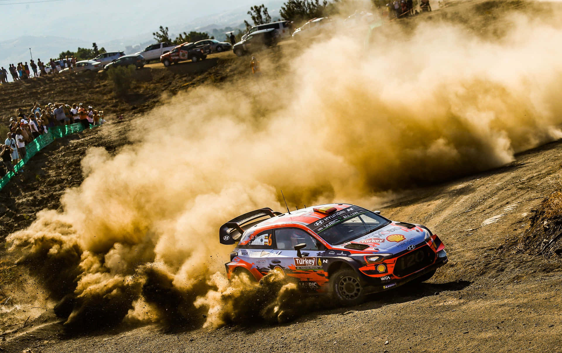 W R C_ Rally_ Car_ Dusty_ Cornering_ Turkey Wallpaper