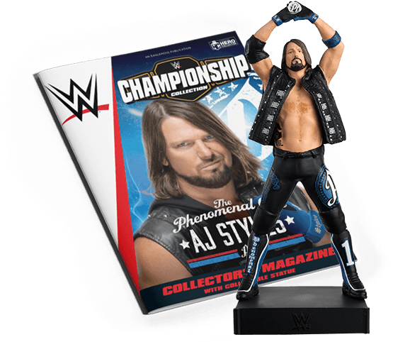 W W E A J Styles Collector Figureand Magazine PNG