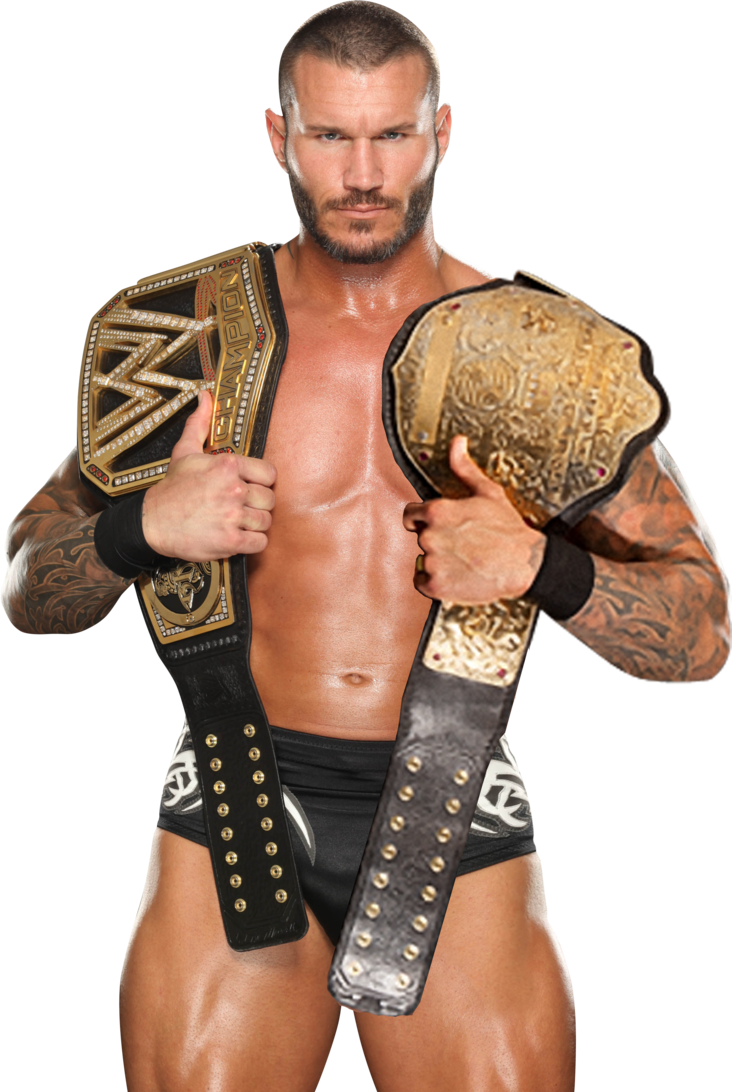 W W E Champion With Two Belts PNG