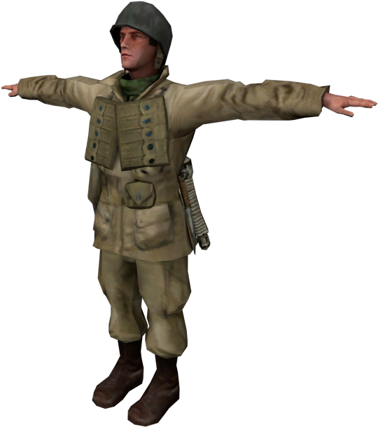 W W I I Soldier Model T Pose PNG