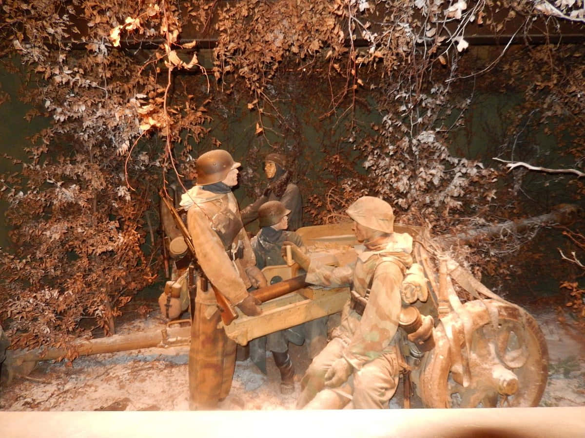 W W I I Soldiers Mannequin Display At Diekirch Museum Wallpaper