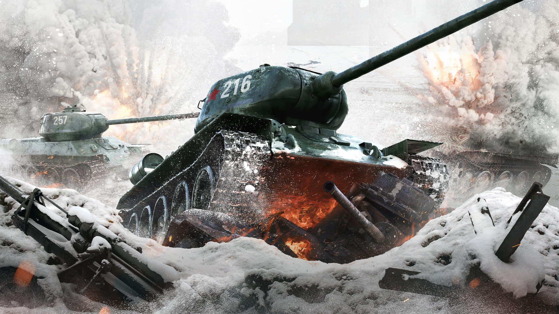 W W2_ Tank_ Battle_in_ Snow.jpg Wallpaper