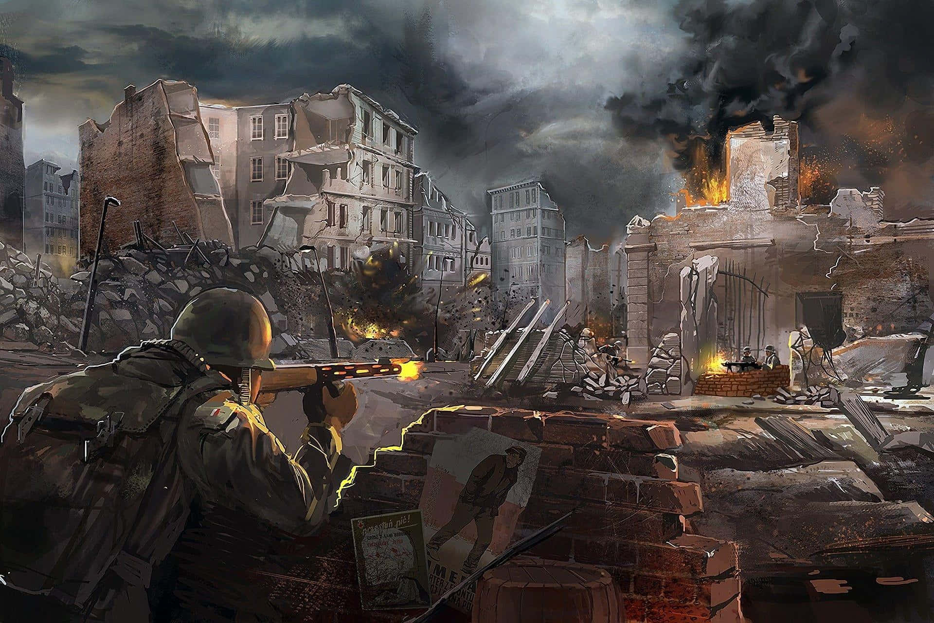 W W2 Urban Warfare Artwork Wallpaper