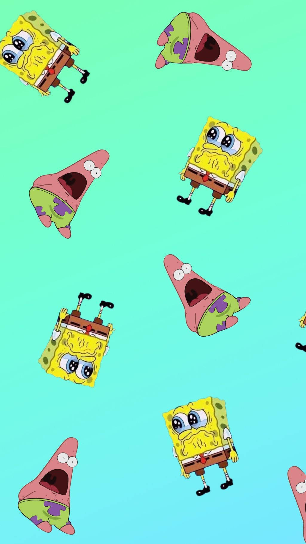 Patrónde Spongebob Y Patrick Divertido E Inusual Fondo de pantalla