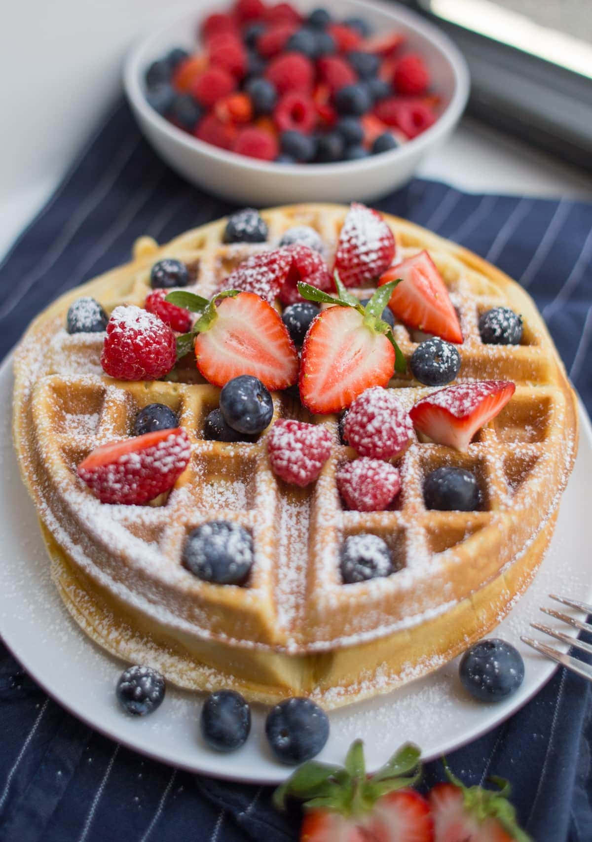 Enjoy the warm and deliciousness of a classic waffle