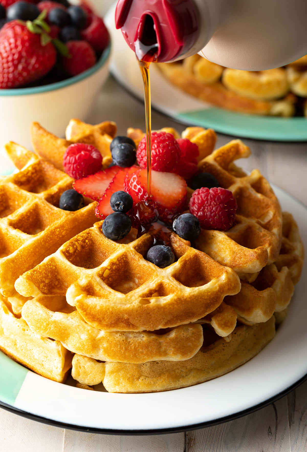 Start your day with a delicious and fluffy waffle!