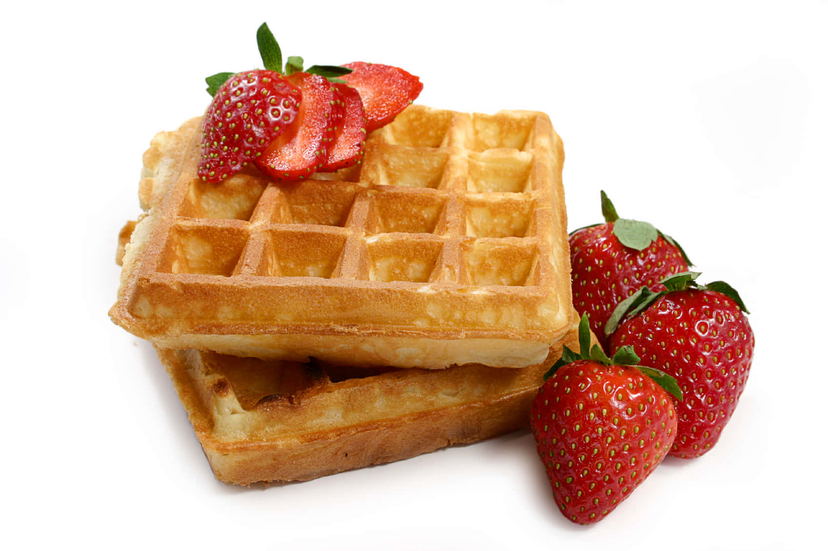 Delicious golden-brown waffles on a plate