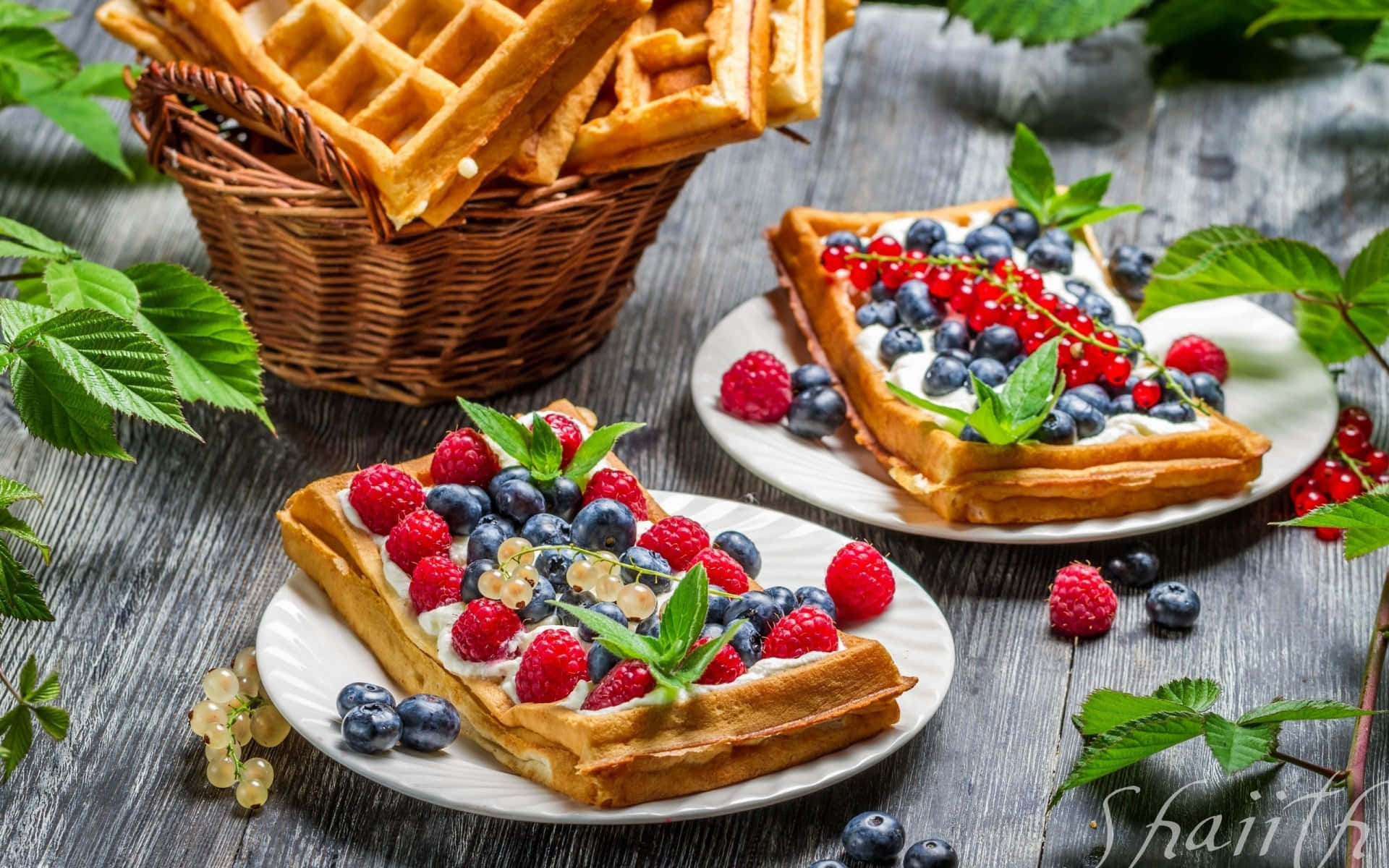 Delicious Golden Waffle on a Plate