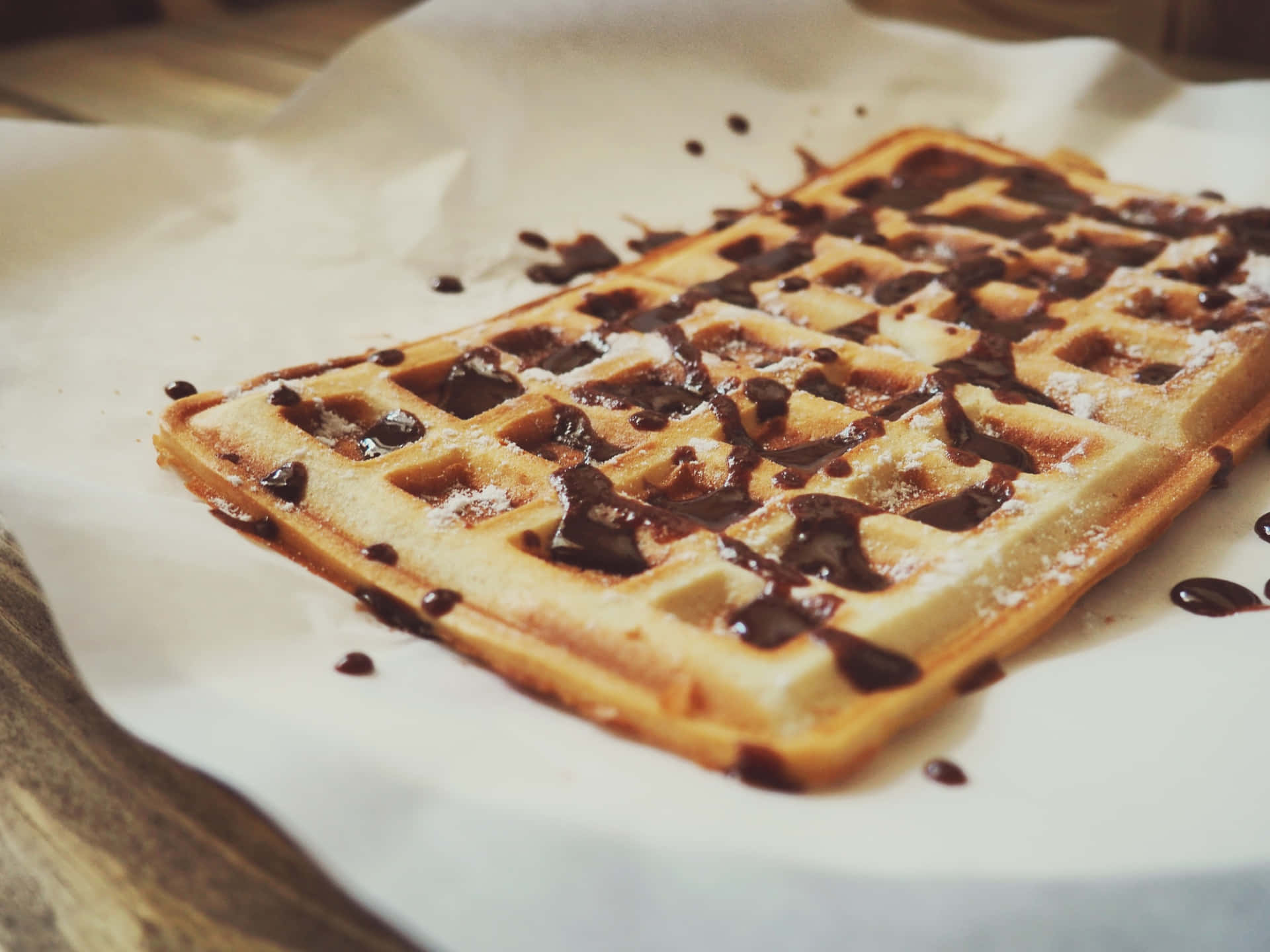 A sweet and delicious homemade waffle