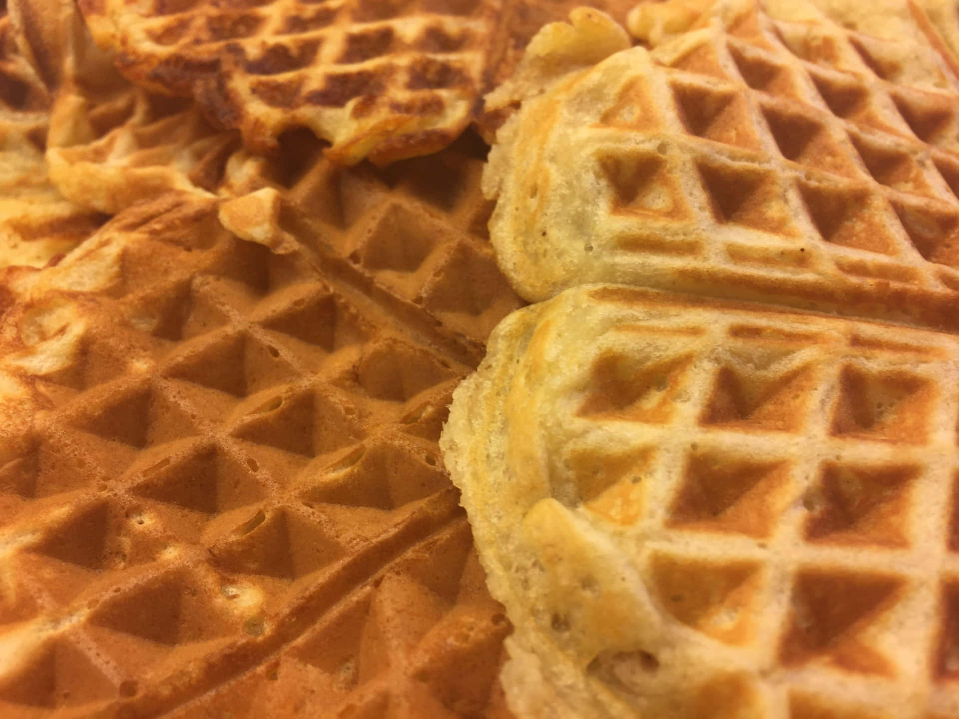 Delicious and Golden Waffle Stack