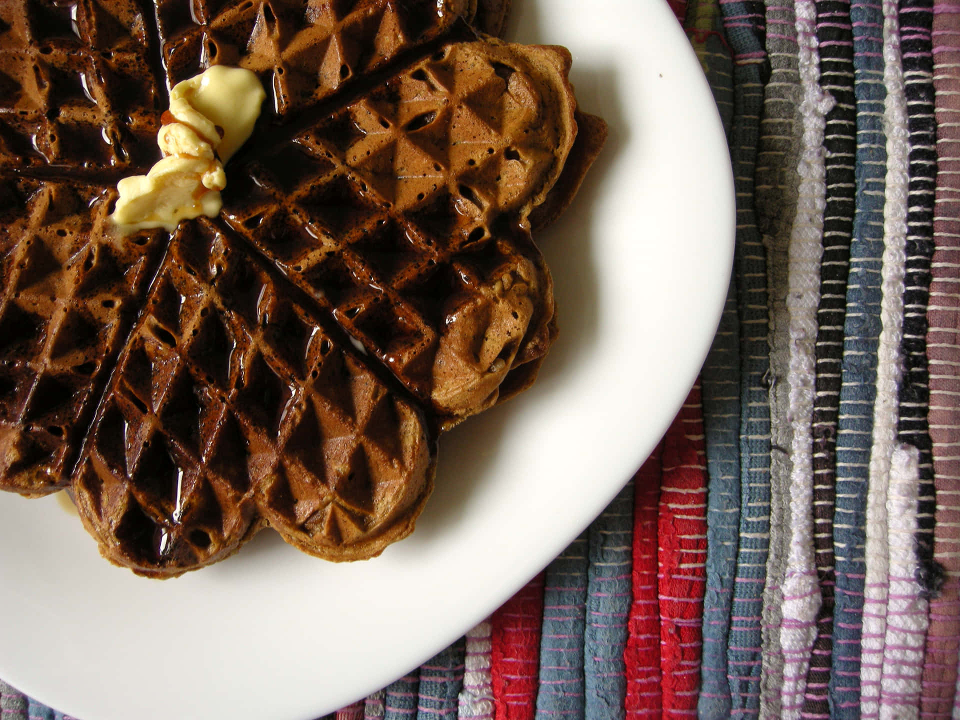 Delicious Golden Waffles Stacked and Ready to Eat
