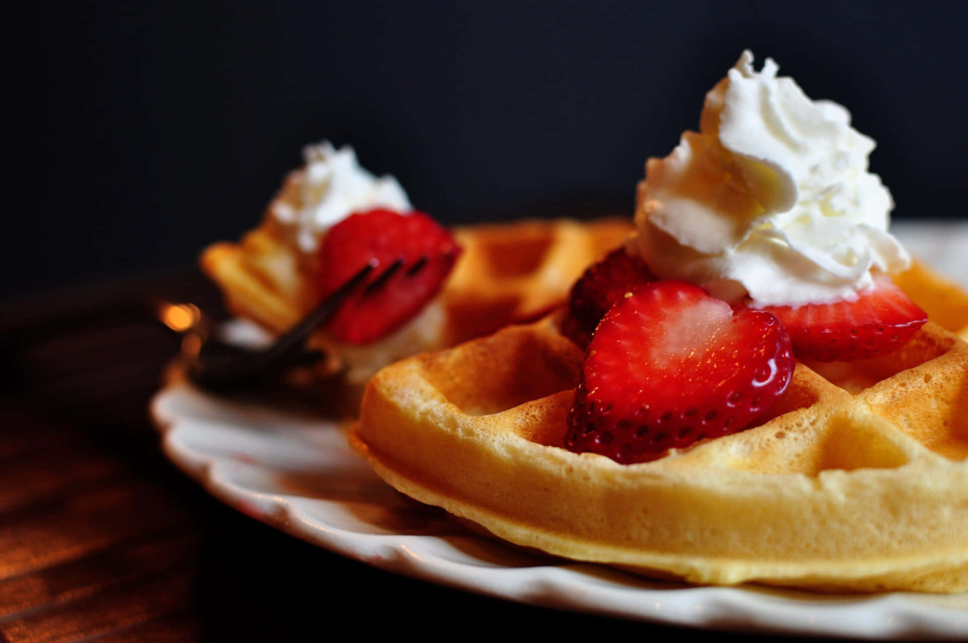 Delicious Golden Waffles Up-close