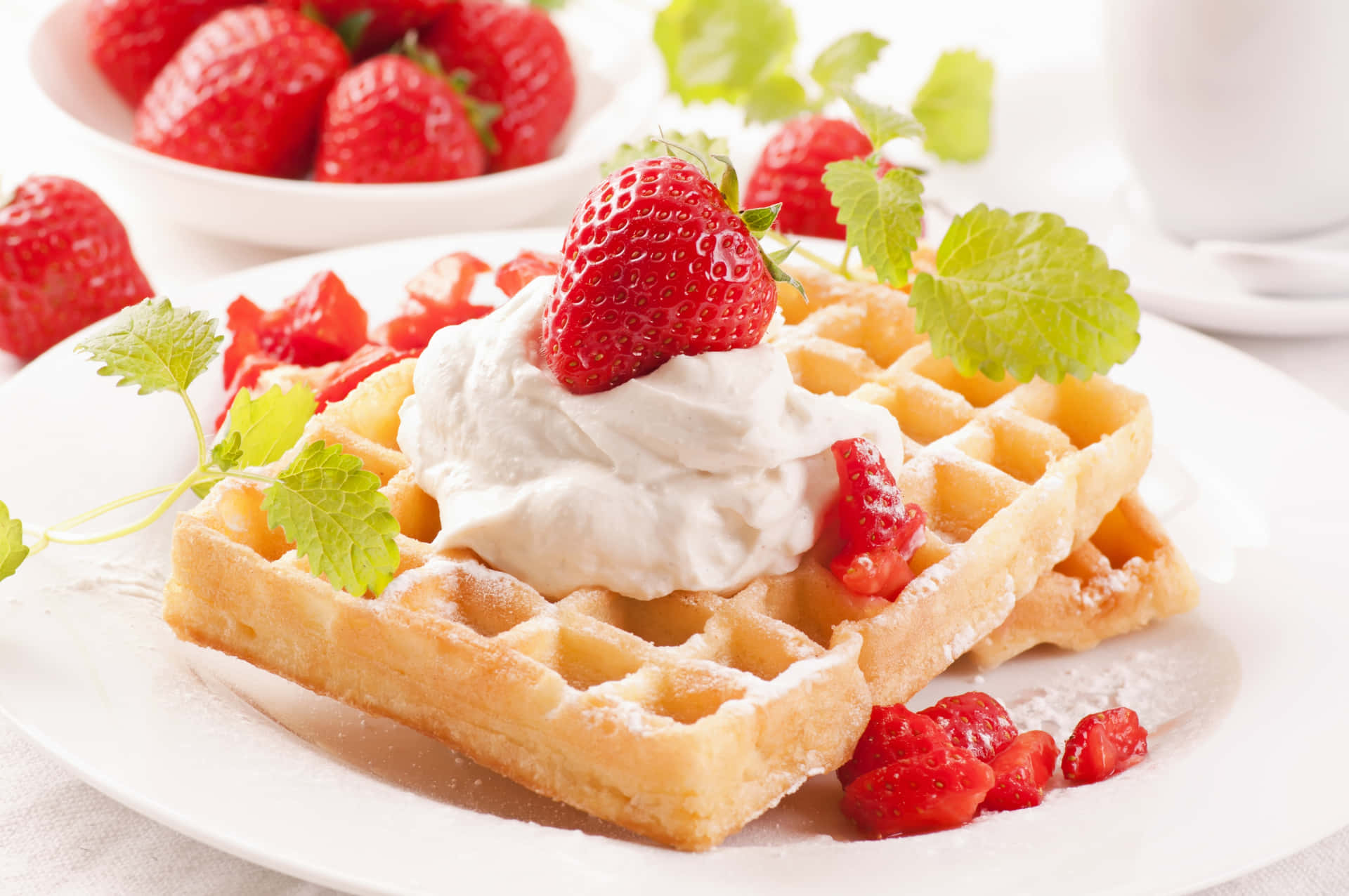 Delicious Golden Waffle Stack