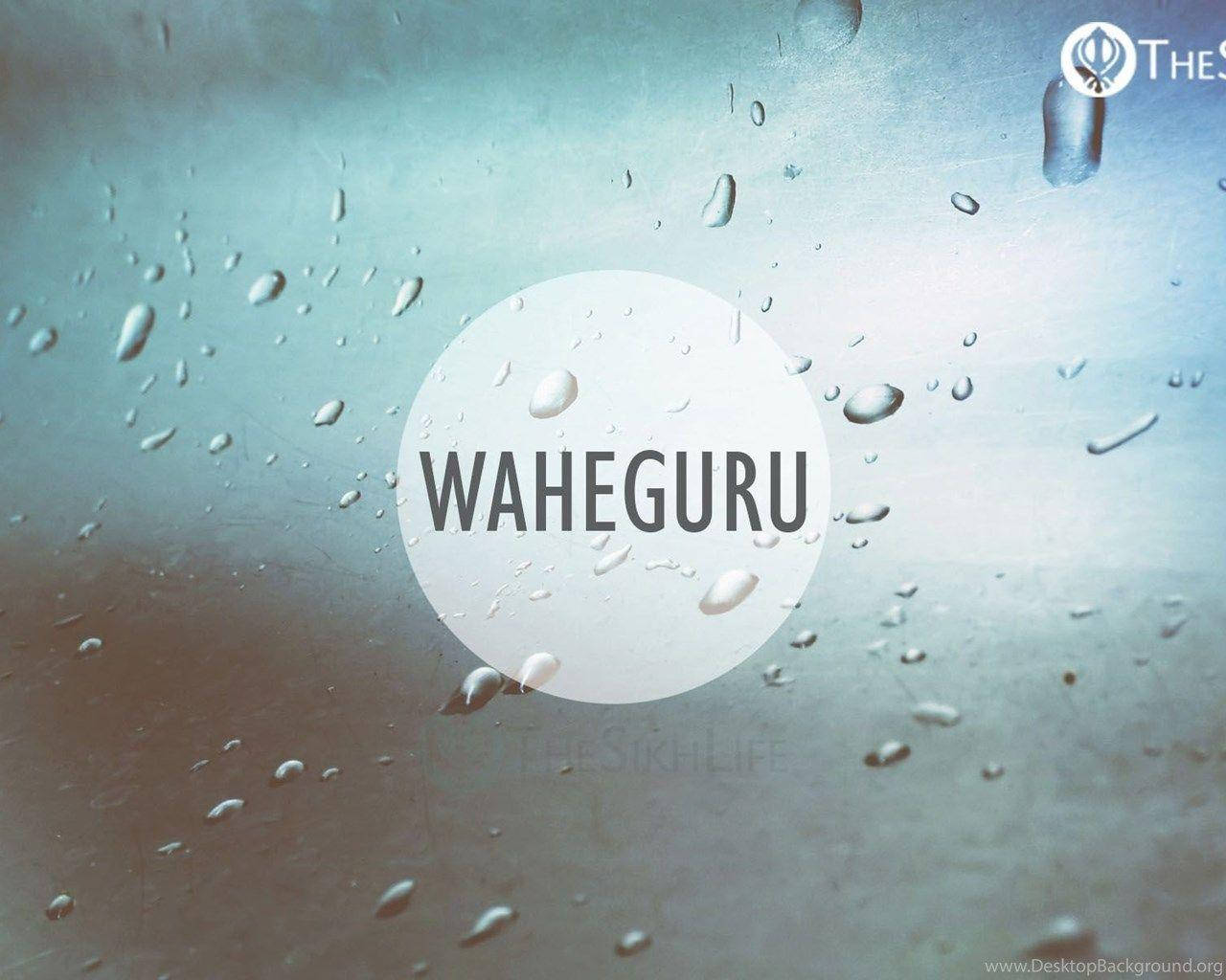 Waheguru Circle Against Wet Glass