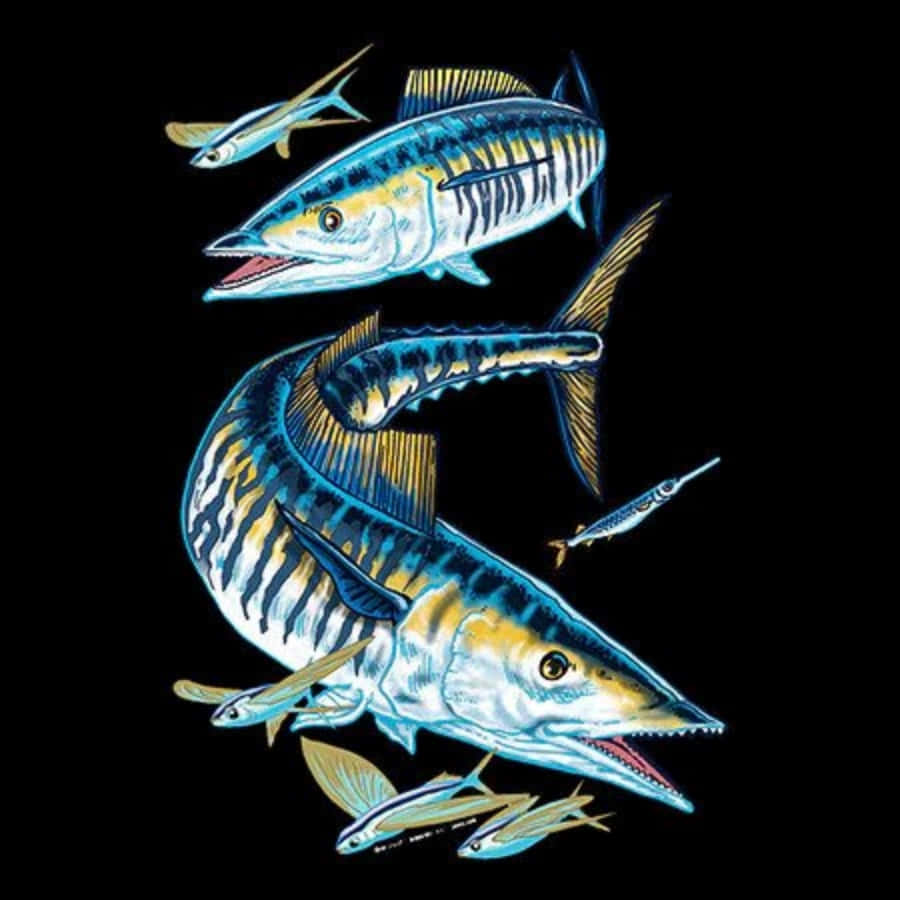 Wahoo Fish Artistic Representation Wallpaper