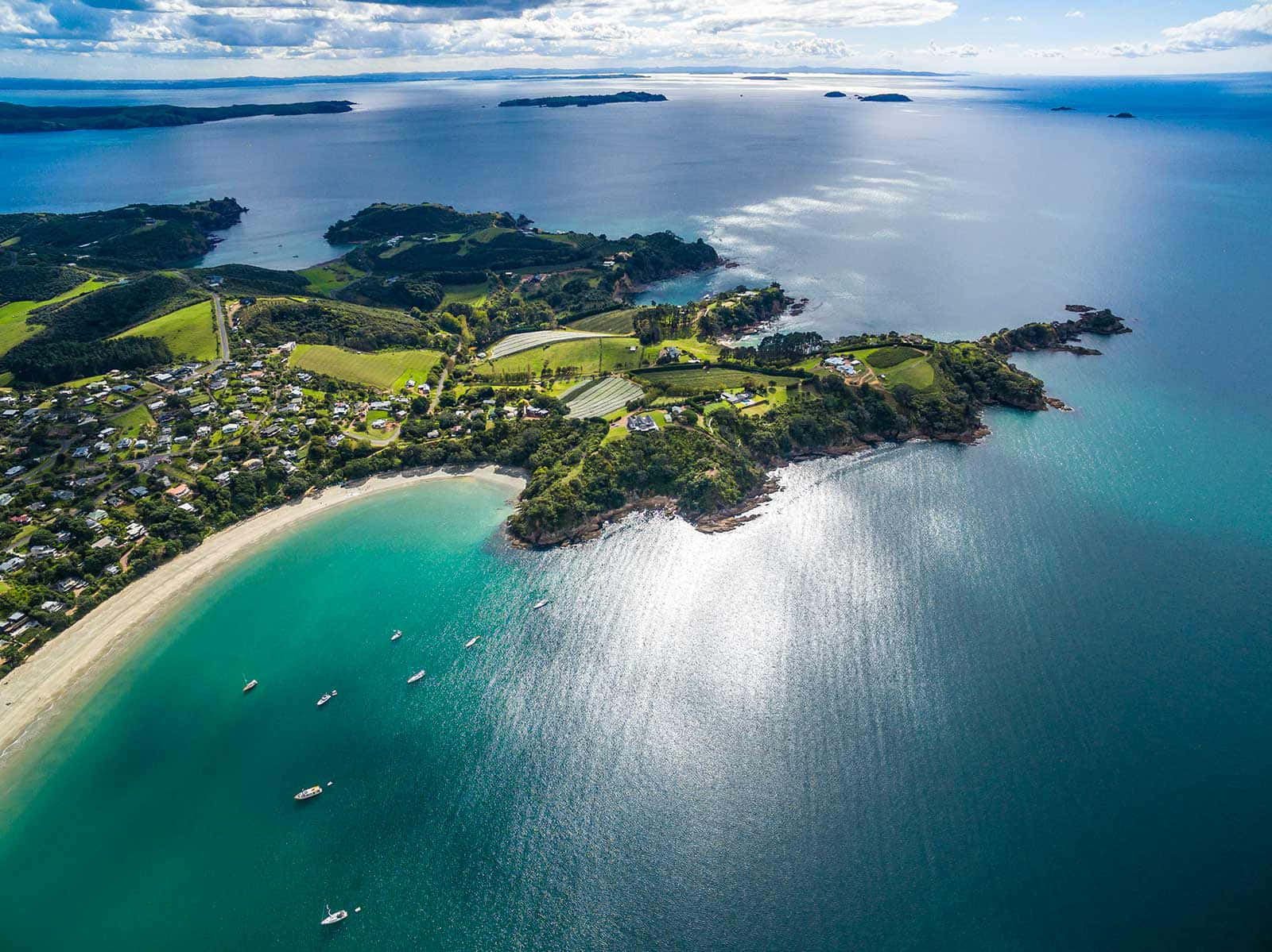 Waiheke Island Aerial View New Zealand Wallpaper