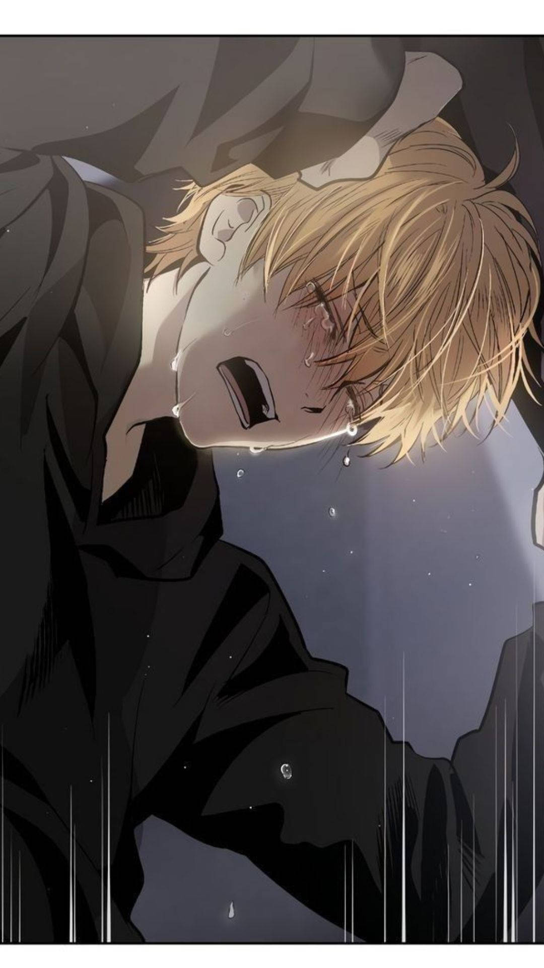 Wailing Anime Boy Sad Aesthetic Wallpaper