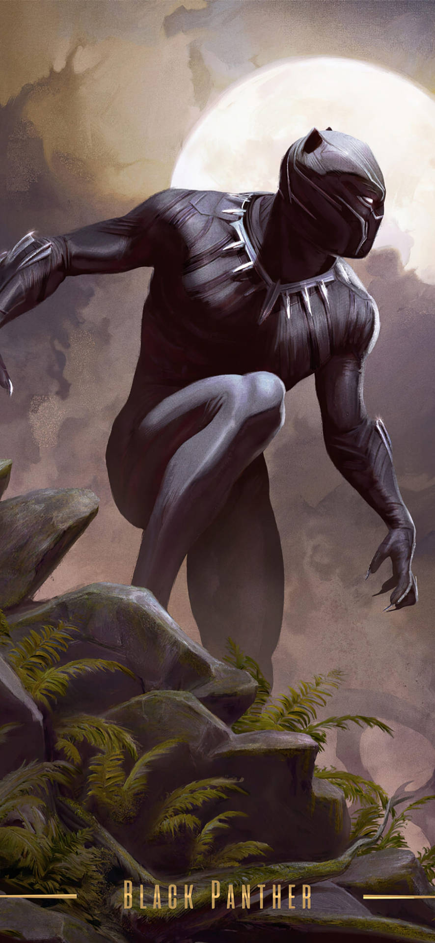Wallpaperwakanda Hjälte Black Panther Android Bakgrundsbild. Wallpaper