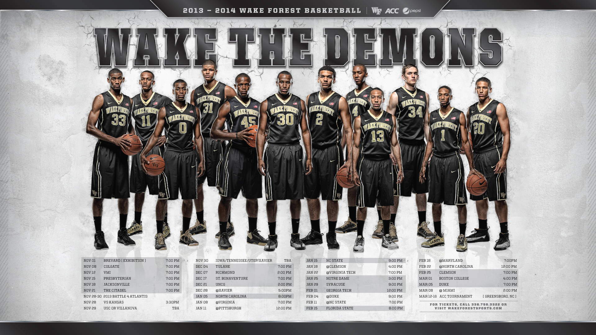 Wake Forest University Basketball Cool Poster Wallpaper
