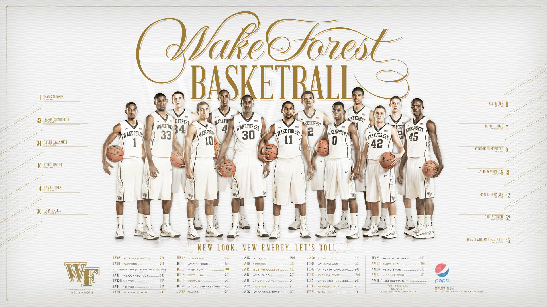 Wake Forest University Basketball Team Poster Wallpaper