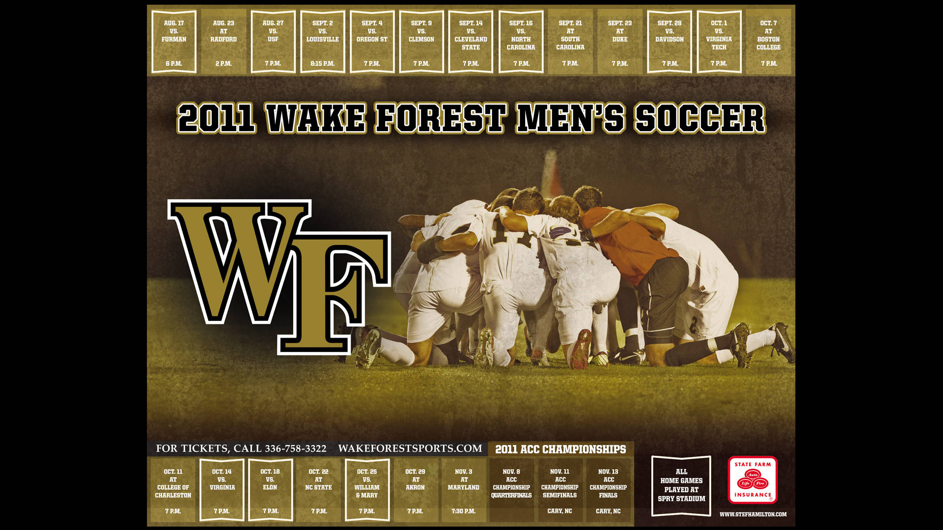 Wakeforest University Fotbollslagets Affisch Wallpaper