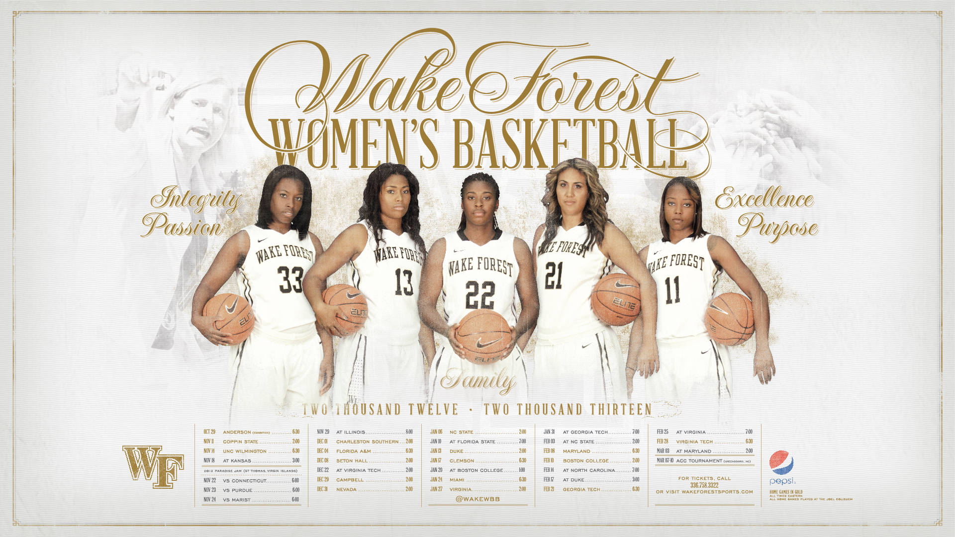 Wake Forest University Women's Basketball Team Poster Wallpaper