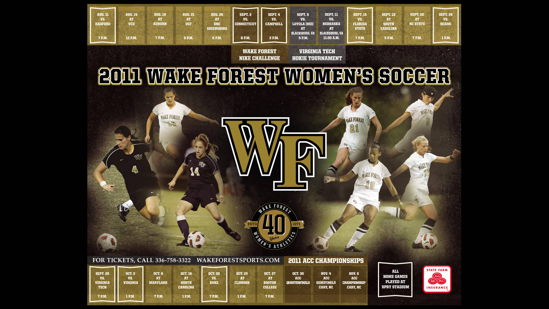 Wake Forest University Women Soccer Team Poster Wallpaper