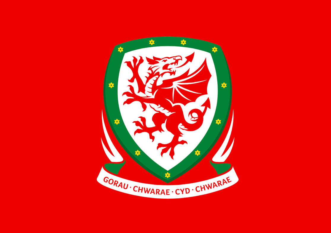 Wales National Football Team Crest On Red