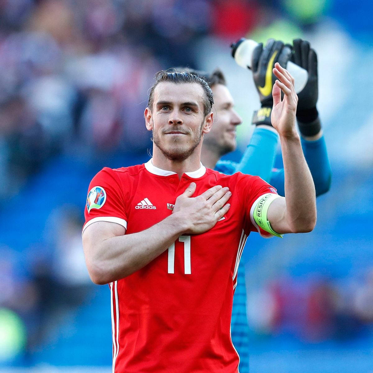 Wales National Football Team Hånd på Hjertet Gareth Bale Wallpaper Wallpaper
