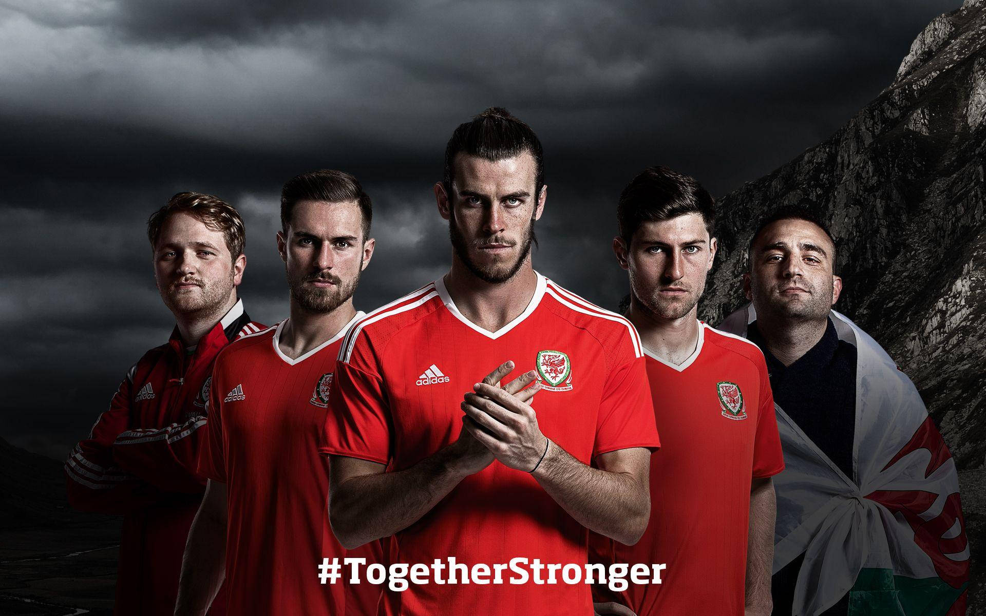 Walesnational Football Team Tillsammans Starkare Wallpaper