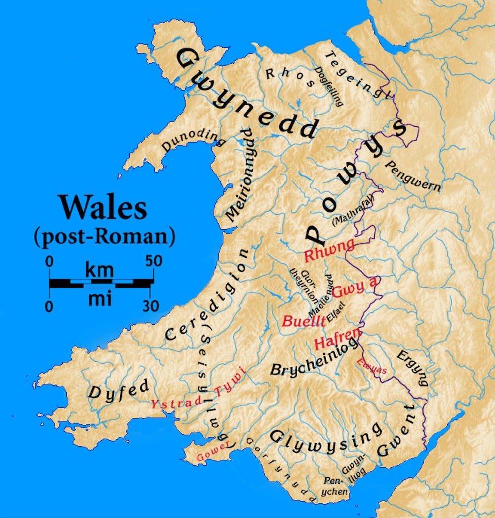 Unmapa De Gales Con Las Principales Ciudades Y Pueblos Fondo de pantalla