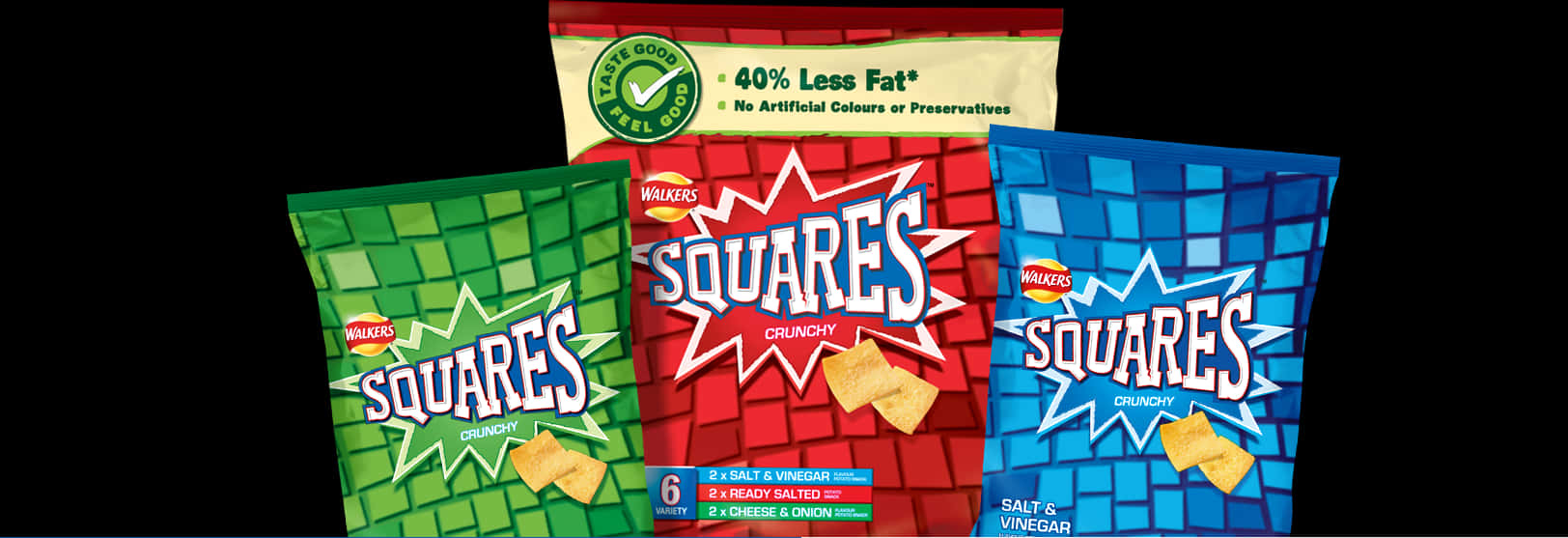 Walkers Squares Crisps Variety Pack PNG