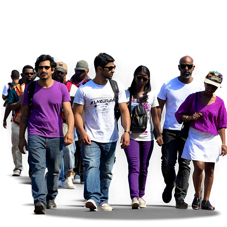 Walking Crowd Png 05252024 PNG