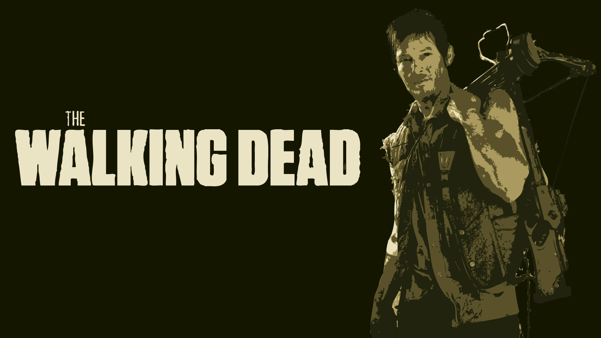 Daryl Dixon fra hittv-serien The Walking Dead er featured på denne baggrund. Wallpaper