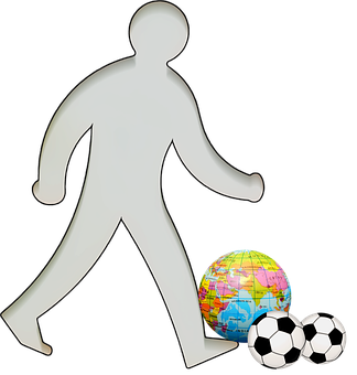 Walking Figure Global Sports Concept PNG