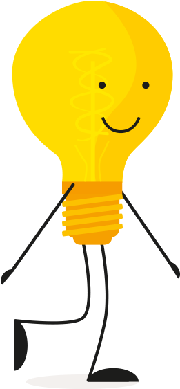 Walking Lightbulb Character PNG