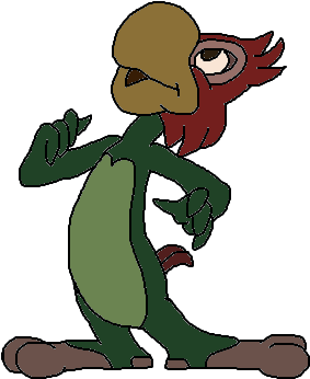 Walking Parrot Cartoon Character PNG