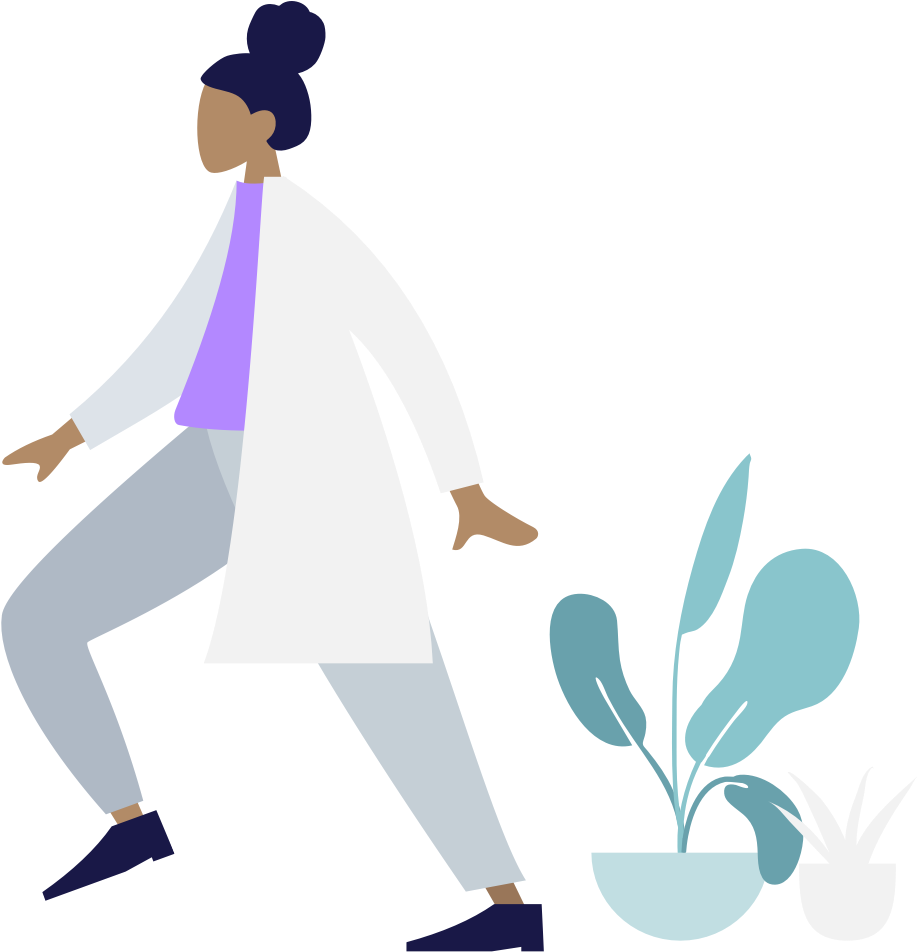 Walking Scientist Vector Illustration PNG