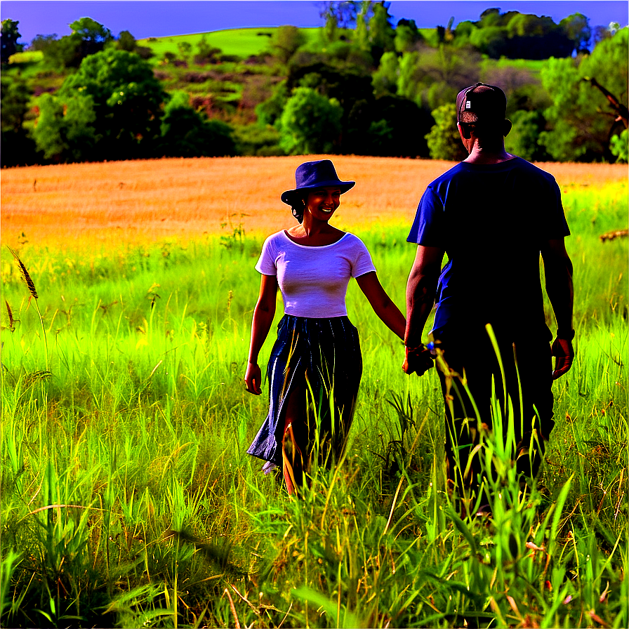 Walking Through A Field Png 05252024 PNG