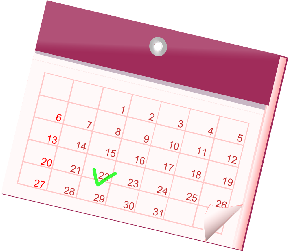 Wall Calendar Check Mark Date PNG