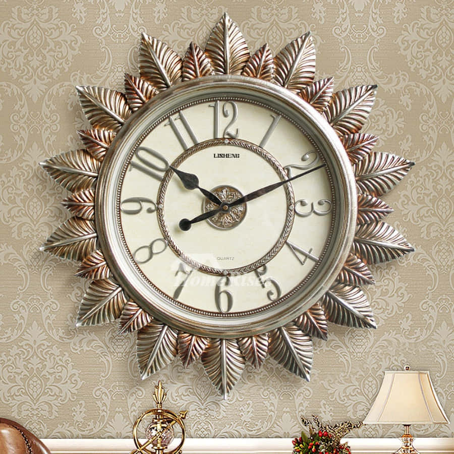 A Large Clock On A Wall