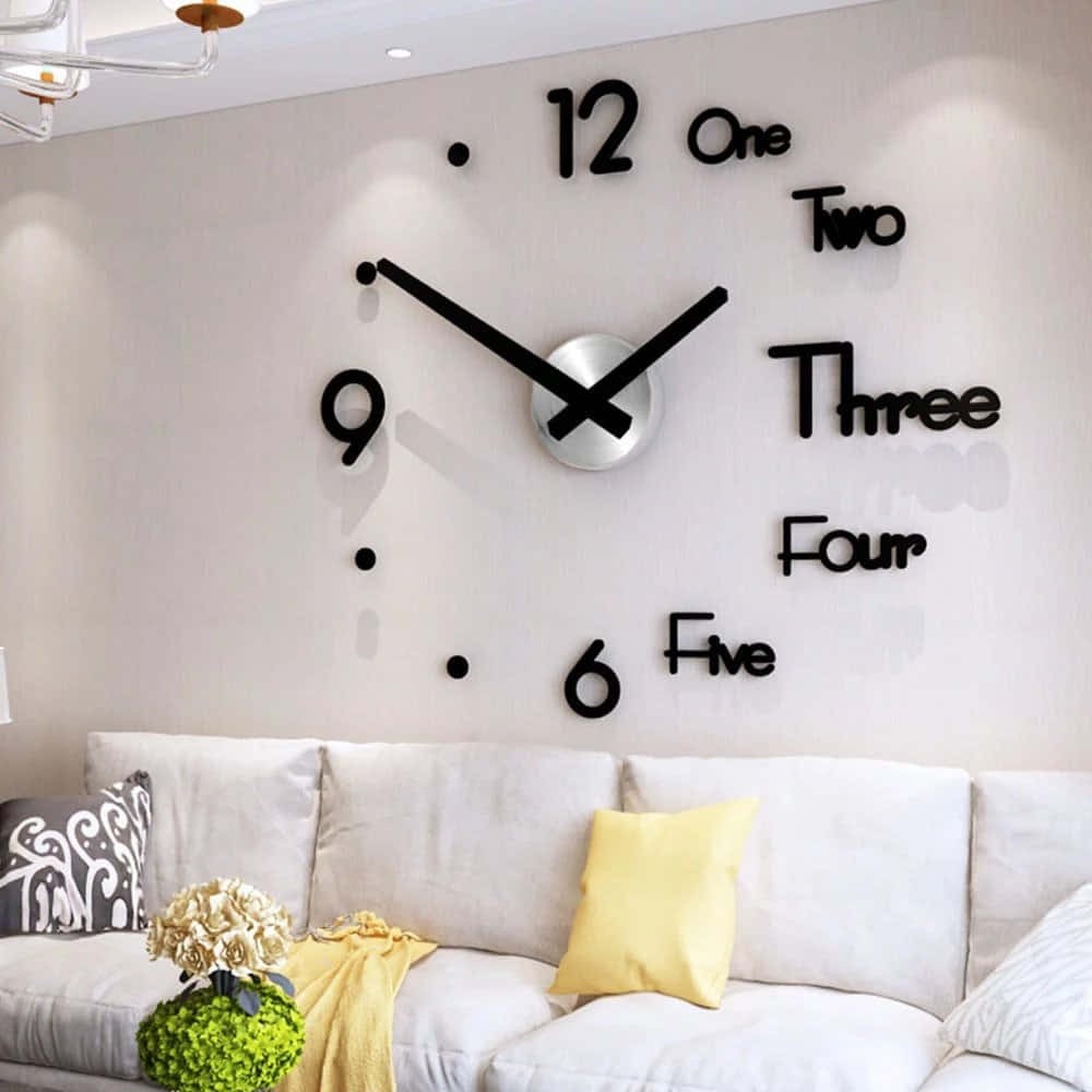 "Modern Wall Clock with Decorative Floral Pattern"