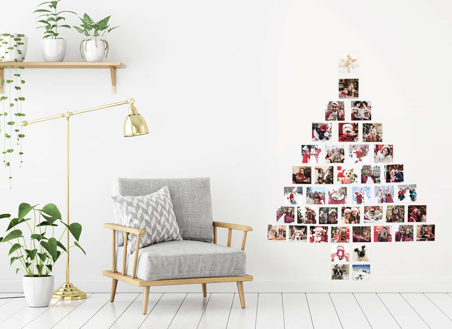 Create a vibrant wall collage with colorful photos and designs!