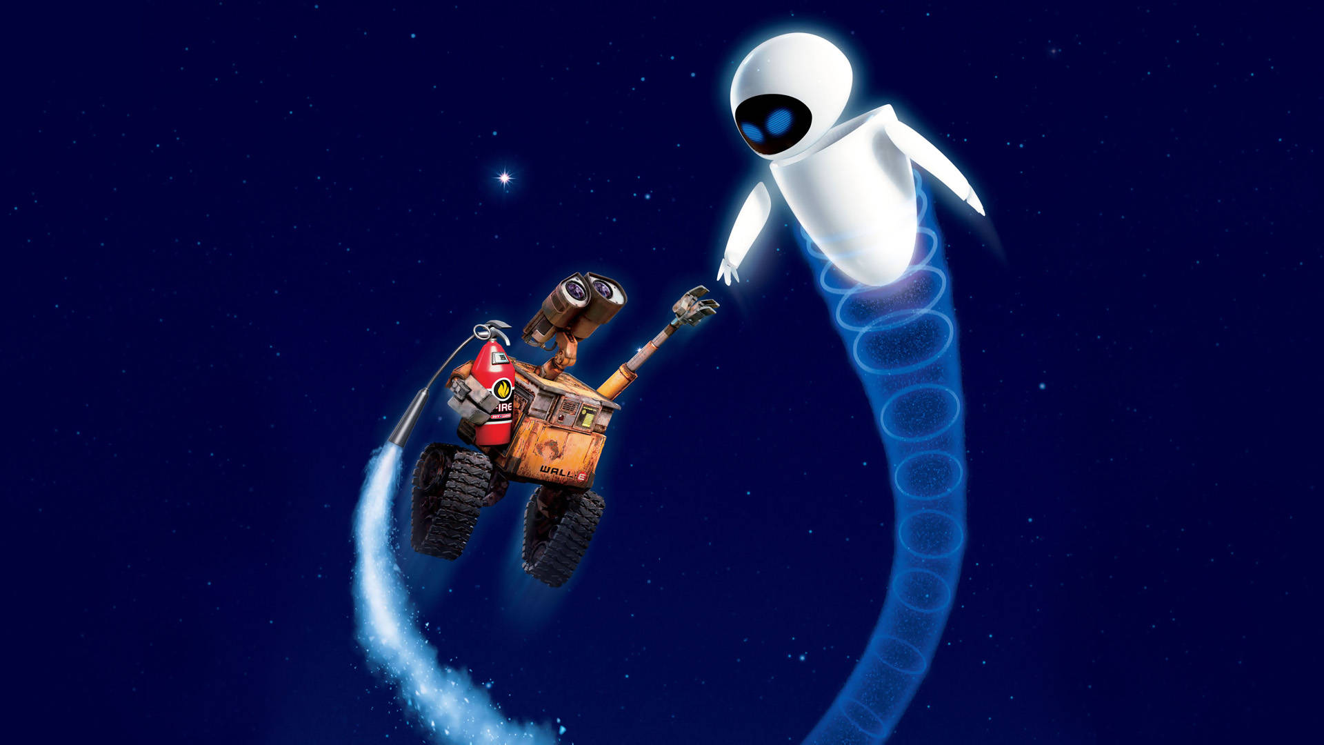 WALL E And EVE In The Galaxy Wallpaper