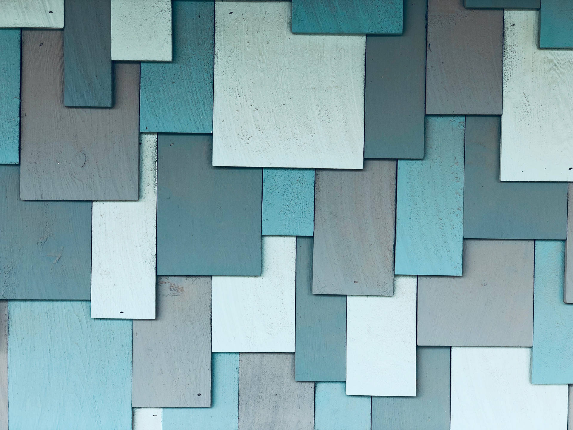 Wall Of Blue Rectangular Plates