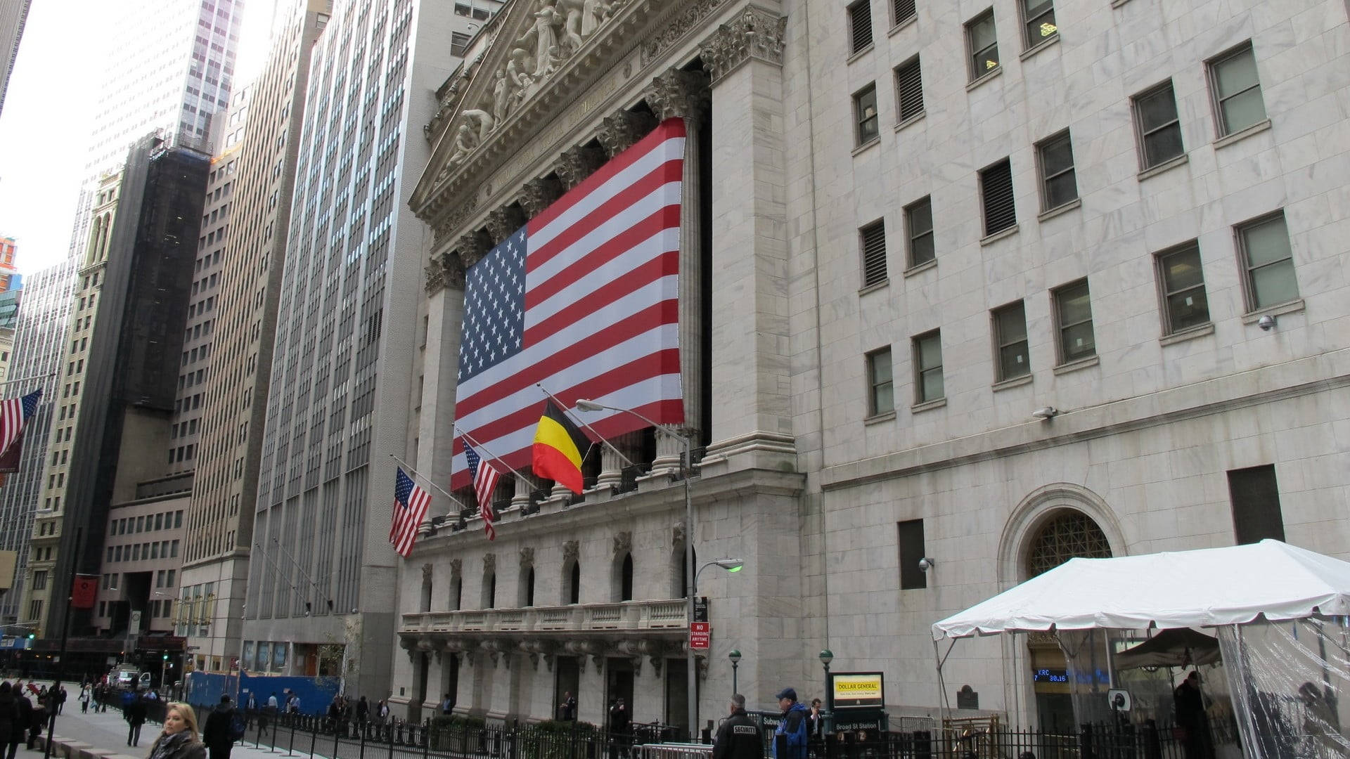 Wall Street American Flag Hd Background
