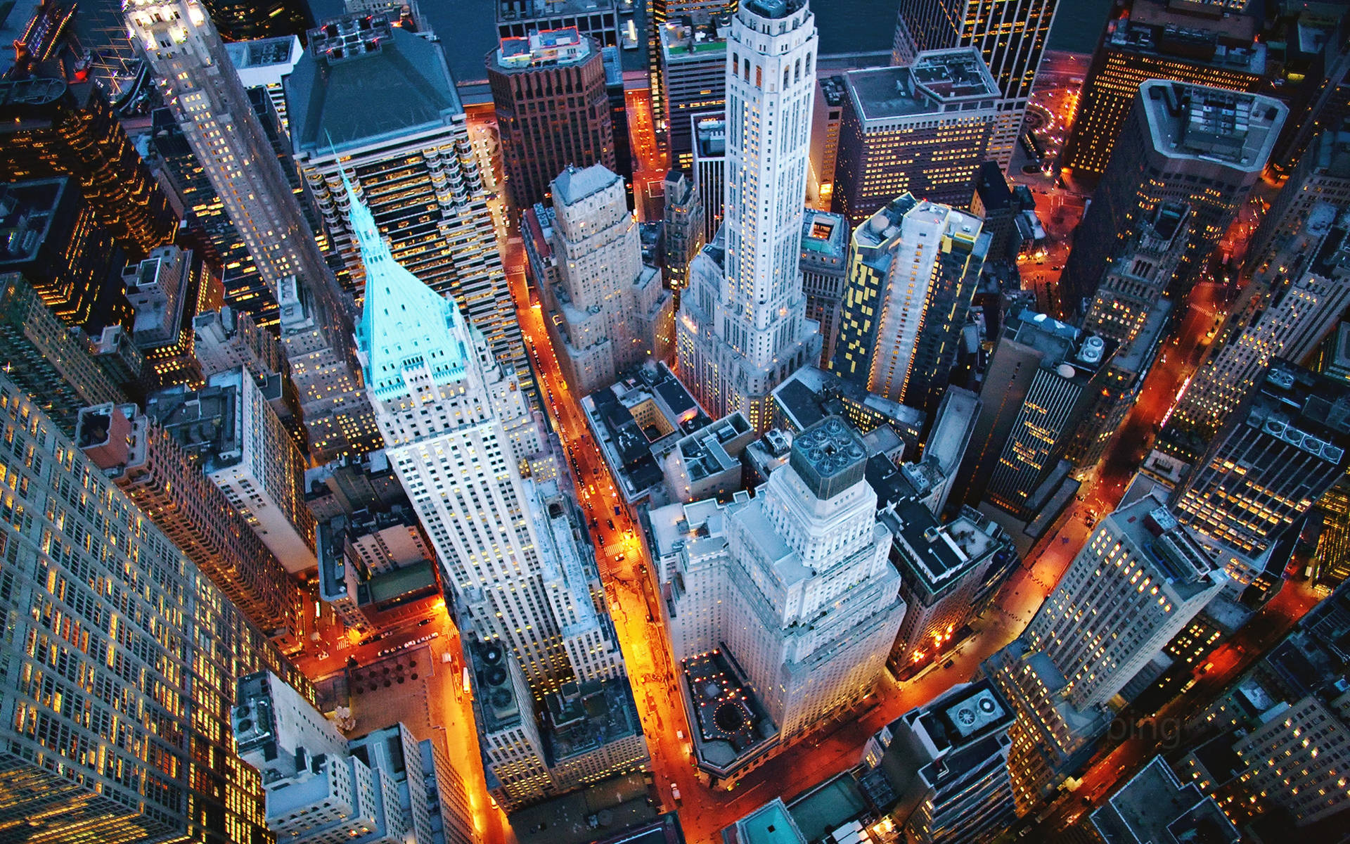 Wall Street City Lights Wallpaper