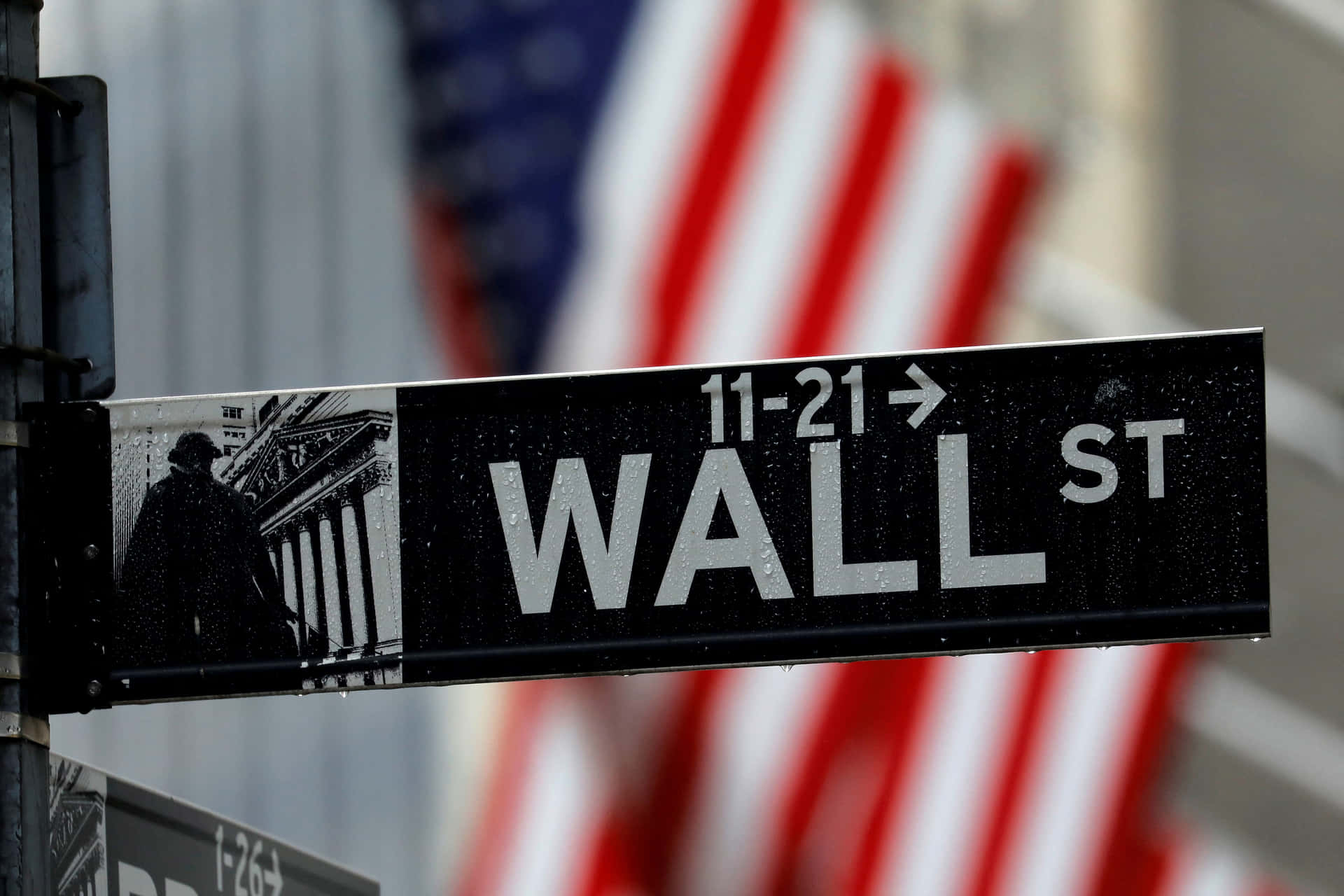 Elcorazón Del Distrito Financiero De América, Wall Street En La Ciudad De Nueva York. Fondo de pantalla