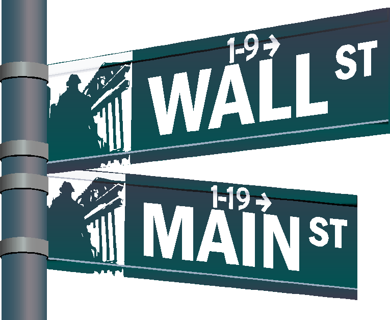 Wall Streetand Main Street Signs PNG